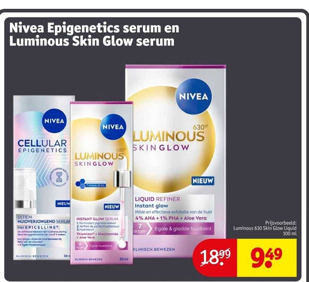 Nivea Epigenetics serum en Luminous Skin Glow serum