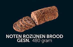 NOTEN ROZIJNEN BROOD GESN. 480 GRAM