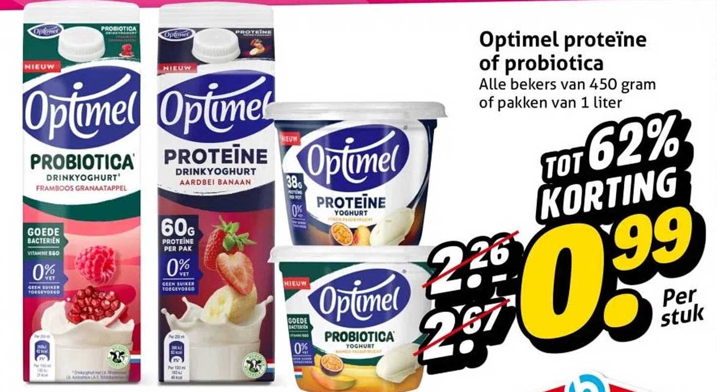 Optimel proteïne of probiotica