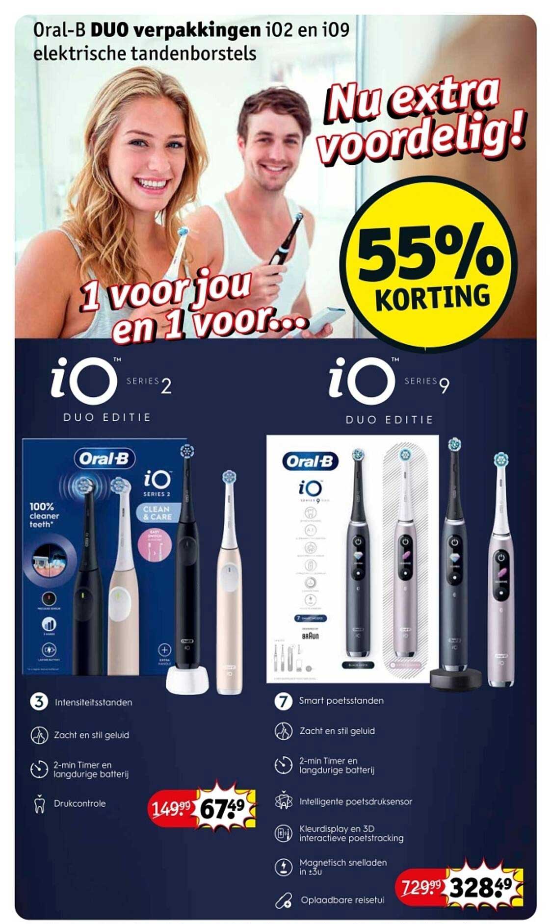 Oral-B DUO pakkingen i02 en i09 elektrische tandenborstels