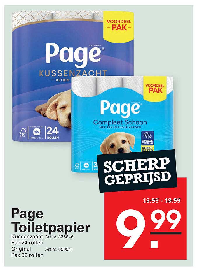 Page Toiletpapier Kussen zacht Pak 24 rollen