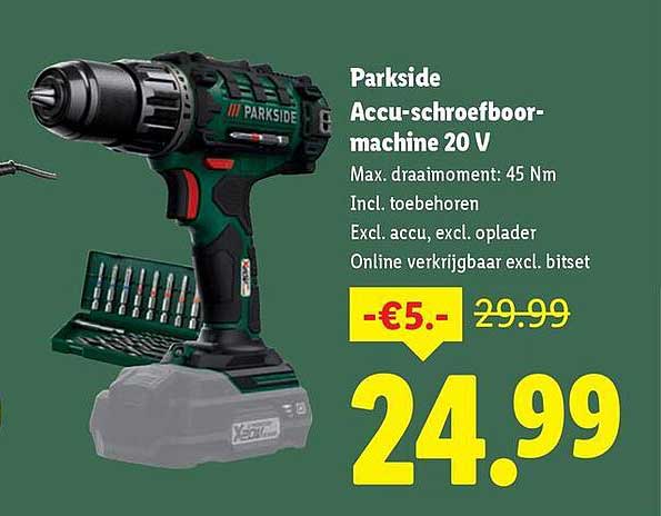 Parkside Accu-schroefboormachine 20 V