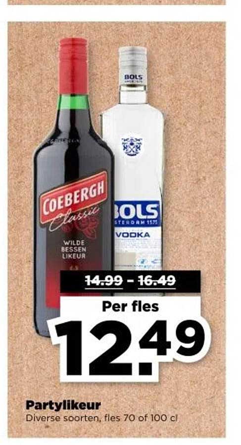 Partylikeur - Diverse soorten, fles 70 of 100 cl