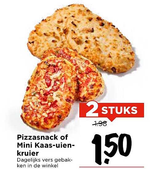 Pizzasnack of Mini Kaas-uien-kruier