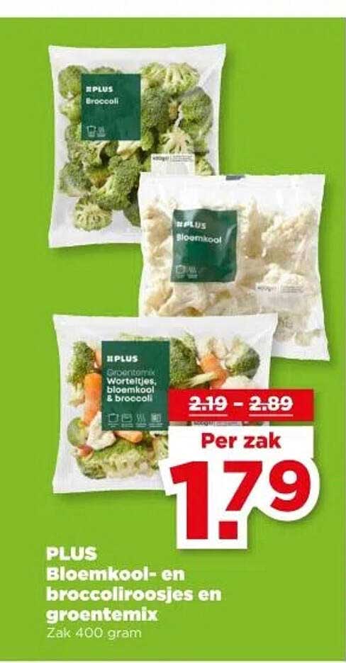 PLUS Bloemkool- en broccoliroosjes en groentemix
