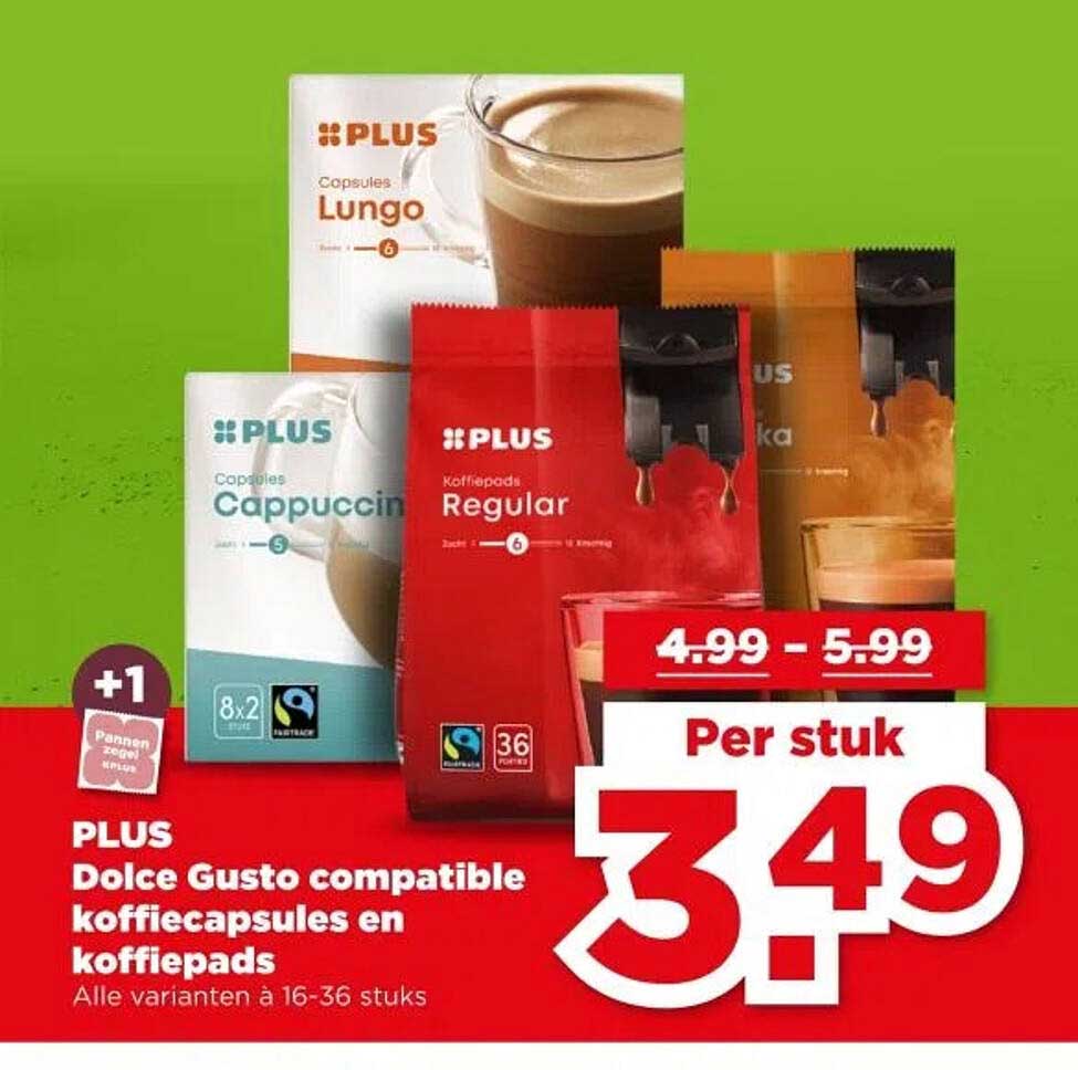 PLUS Dolce Gusto compatible koffiecapsules en koffiepads