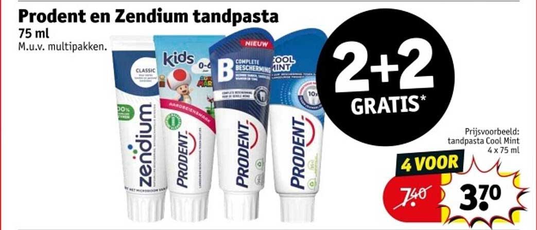 Prodent en Zendium tandpasta 75 ml