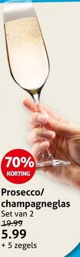 Prosecco/champagneglas Set van 2