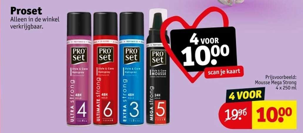 Proset Haarproducten 4 voor 10,00