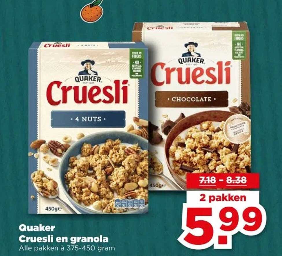 Quaker Cruesli en granola