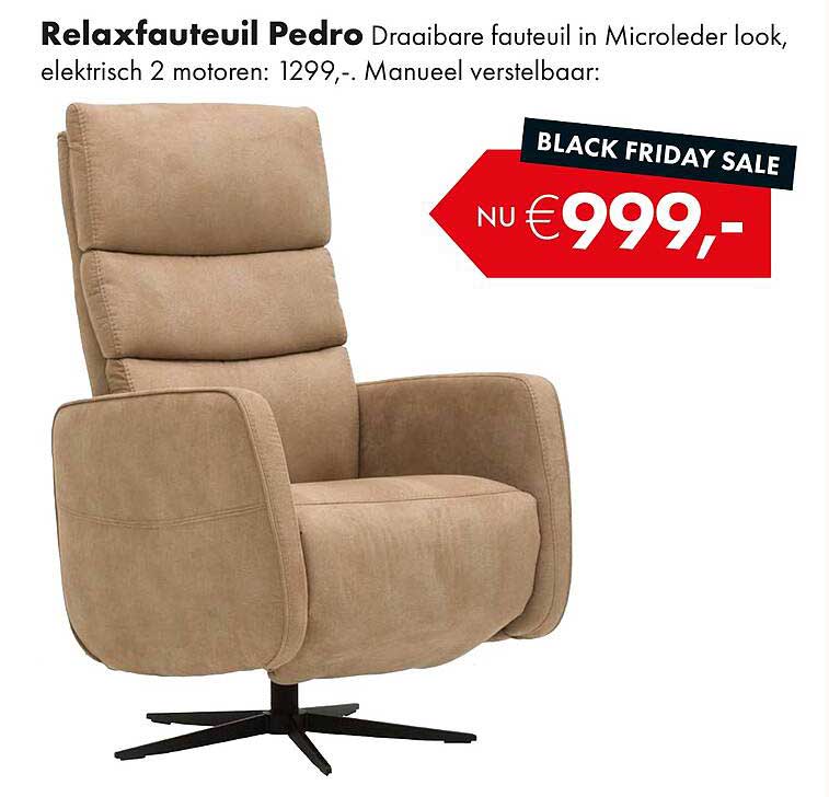 Relaxfauteuil Pedro Draaibare fauteuil in Microleder look