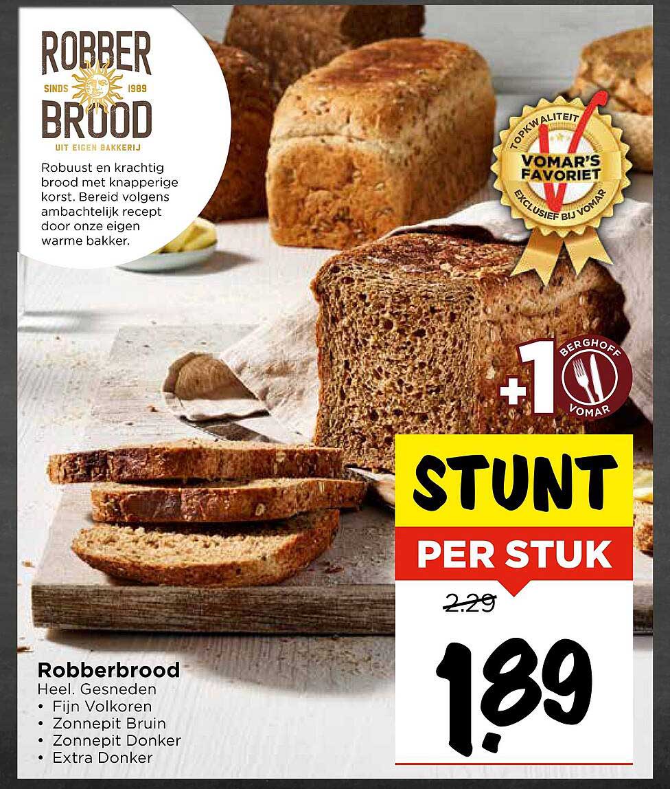 Robberbrood - heel, gesneden