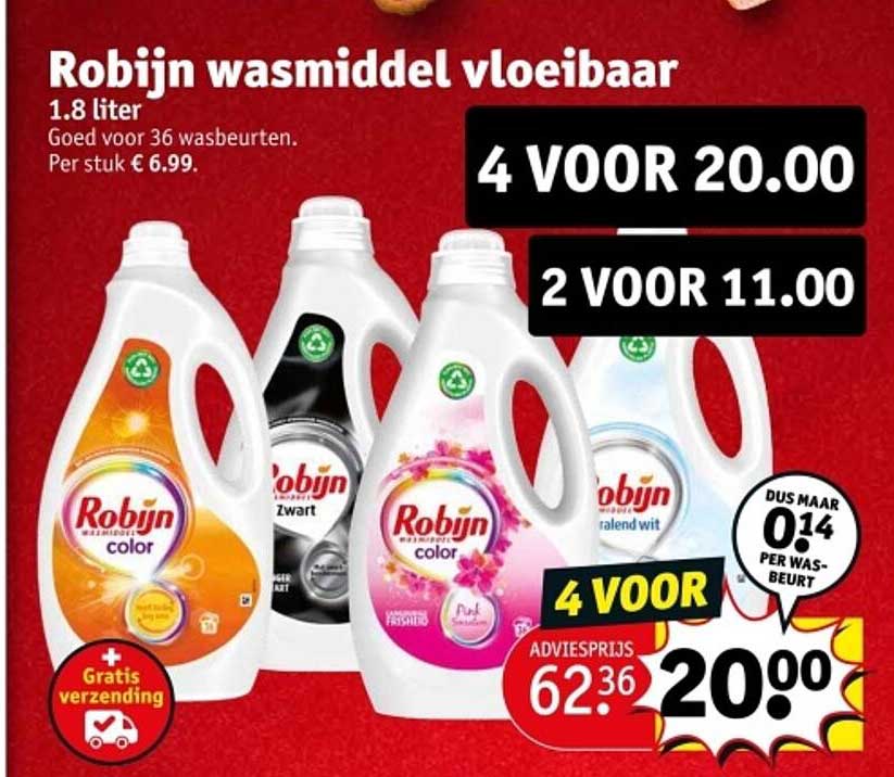 Robijn wasmiddel vloeibaar 1.8 liter