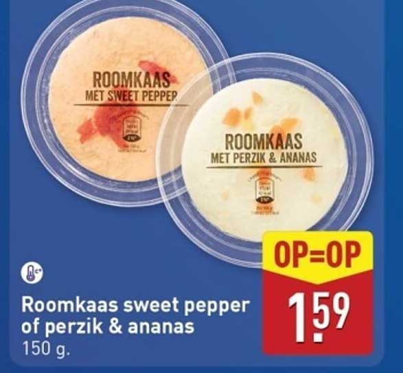 Roomkaas sweet pepper of perzik & ananas 150 g
