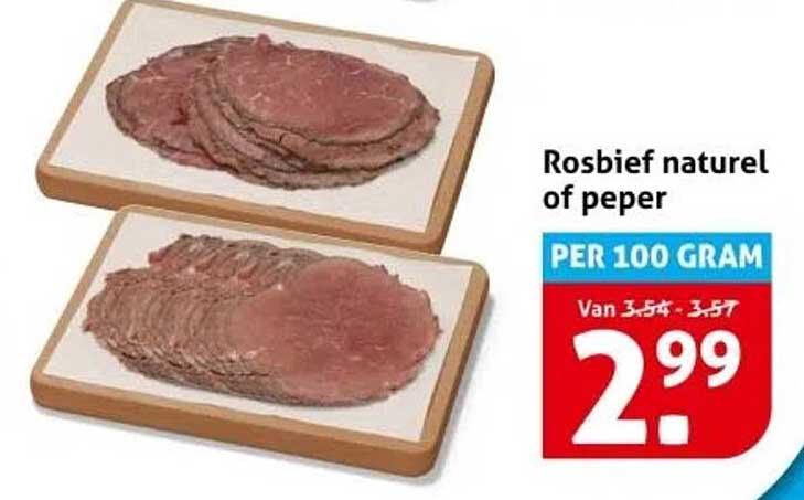 Rosbief naturel of peper