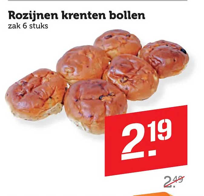 Rozijnen krenten bollen zak 6 stuks