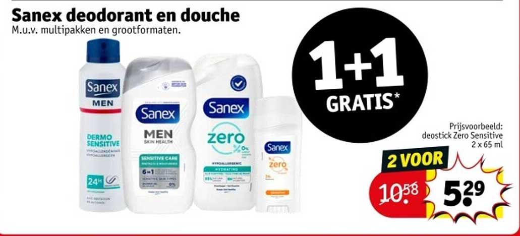 Sanex deodorant en douche