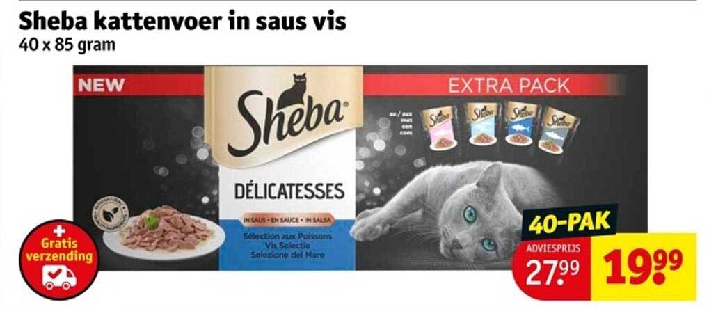 Sheba kattenvoer in saus vis 40 x 85 gram