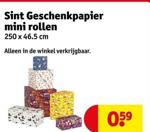 Sint Geschenpapier mini rollen