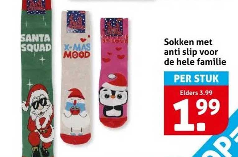 Sokken met anti slip voor de hele familie