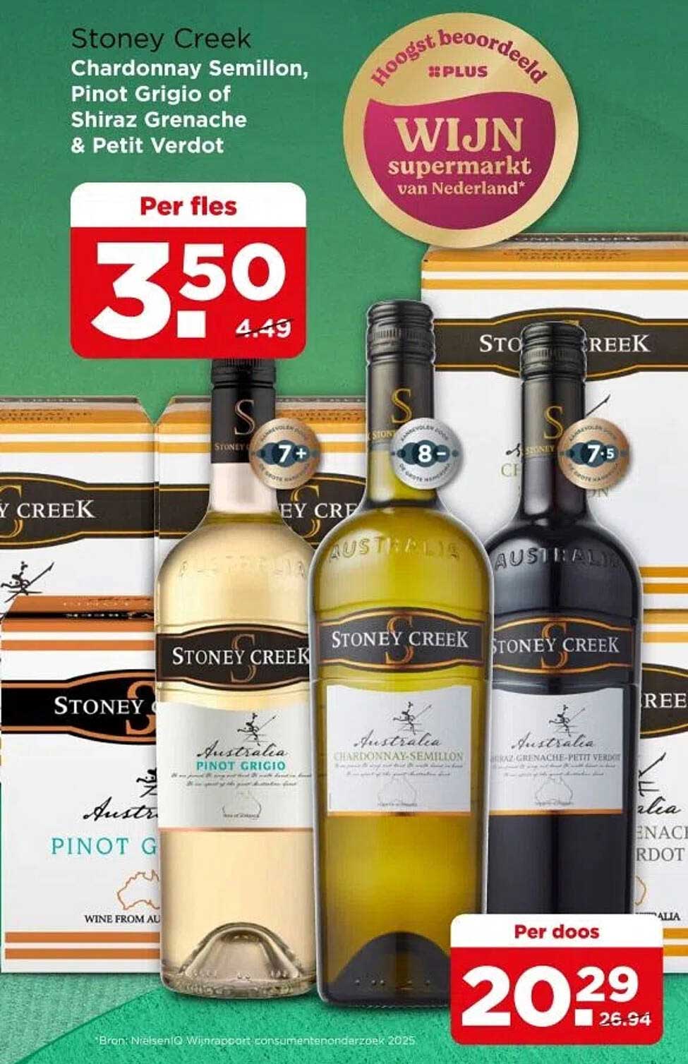Stoney Creek Chardonnay Semillon, Pinot Grigio of Shiraz Grenache & Petit Verdot