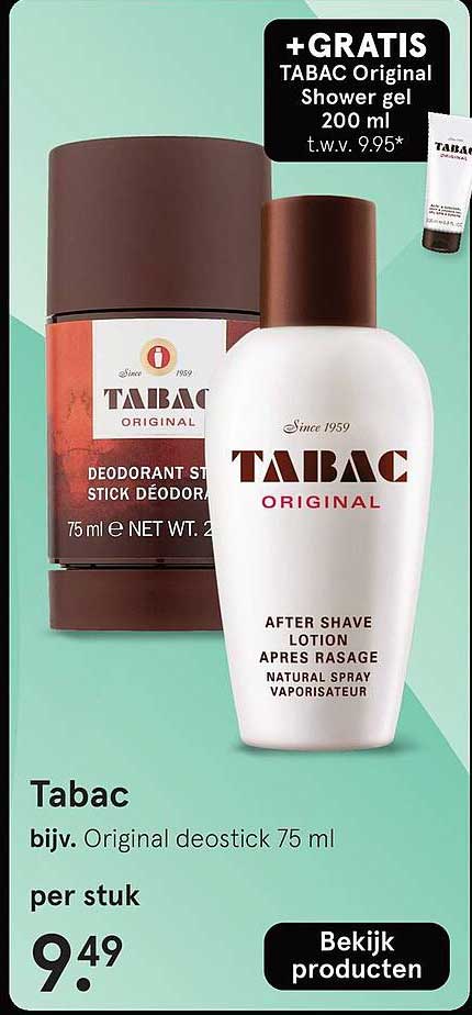 Tabac bijv. Original deostick 75 ml per stuk