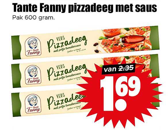 Tante Fanny pizzadeeg met saus