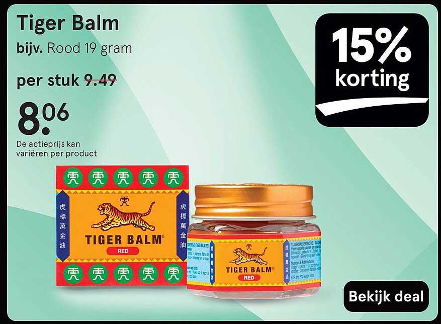 Tiger Balm bijv. Rood 19 gram