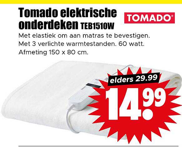 Tomado elektrische onderdeken TEB1510W
