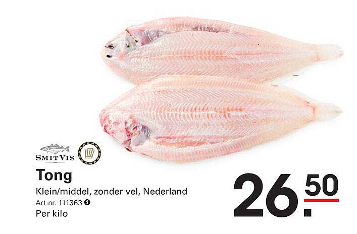 Tong Klein/middel, zonder vel, Nederland