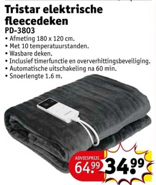 Tristar elektrische fleecedeken PD-3803