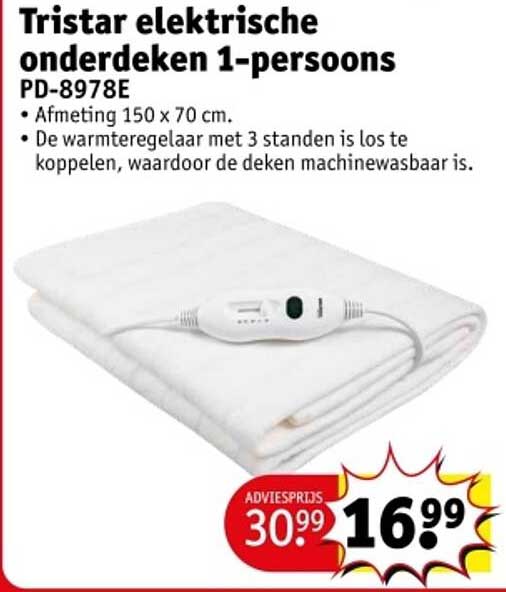 Tristar elektrische onderdeken 1-persoons