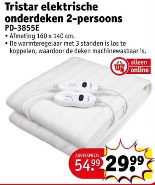 Tristar elektrische onderdeken 2-persoons PD-3855E