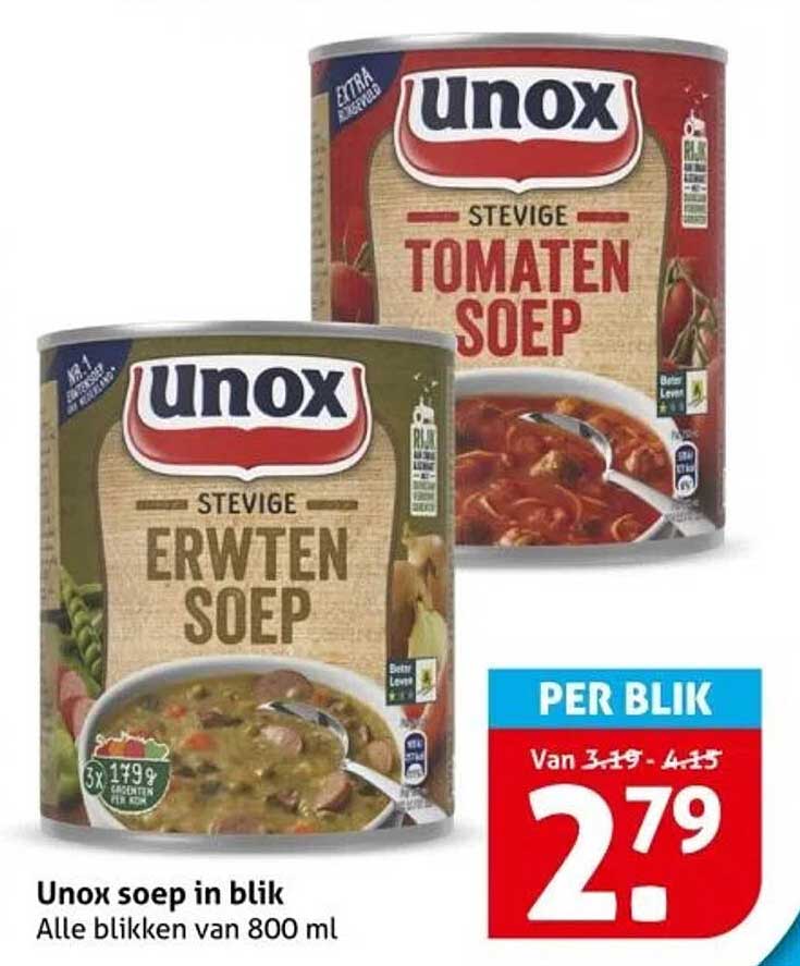 Unox soep in blik
