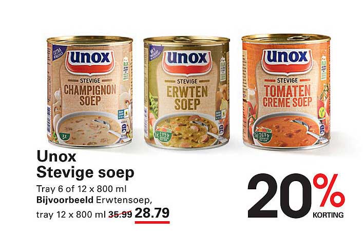 Unox Stevige soep Tray 6 of 12 x 800 ml