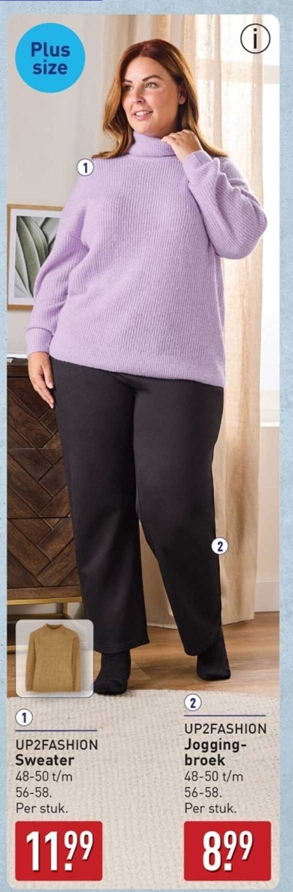 UP2FASHION Sweater 48-50 t/m 56-58. Per stuk.