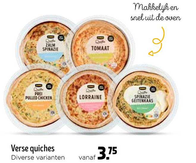 Verse quiches diverse varianten