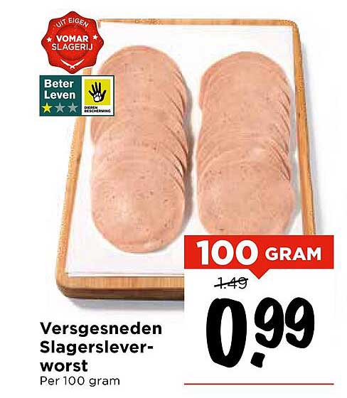 Versgesneden Slagersleverworst