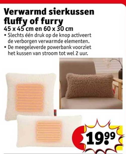 Verwarmd sierkussen fluffy of furry