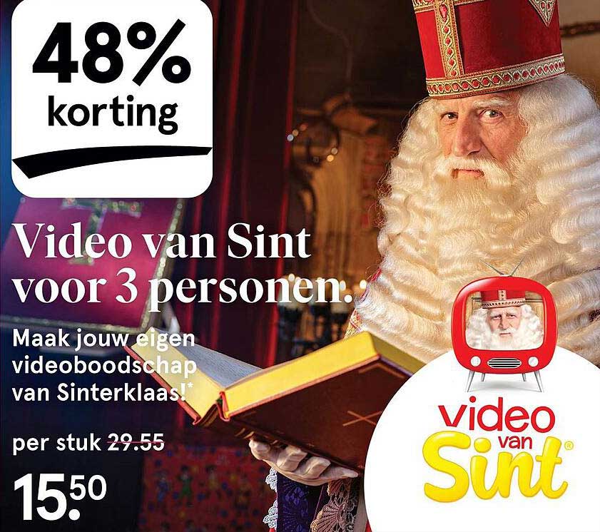 Video van Sint voor 3 personen.