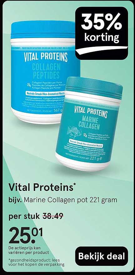 Vital Proteins* bijv. Marine Collagen pot 221 gram