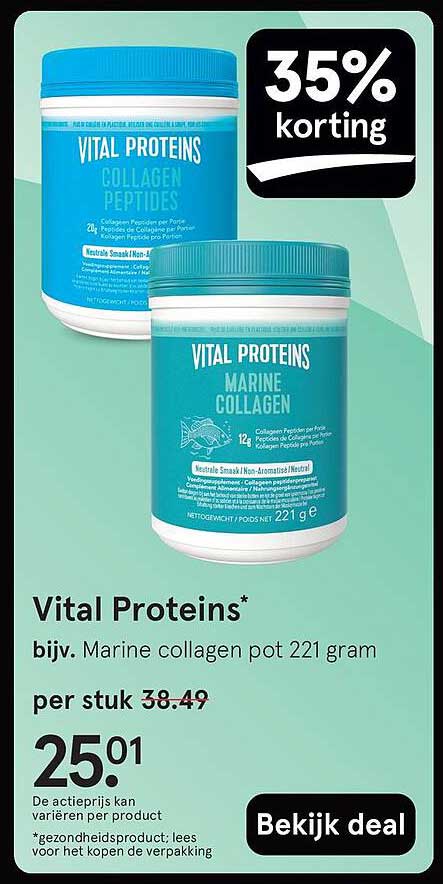 Vital Proteins* bijv. Marine collagen pot 221 gram