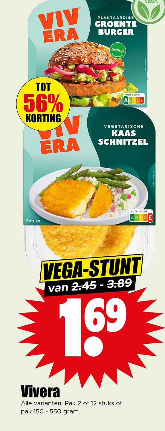 Vivera Plantaardige Groenteburger en Vegetarische Kaas Schnitzel