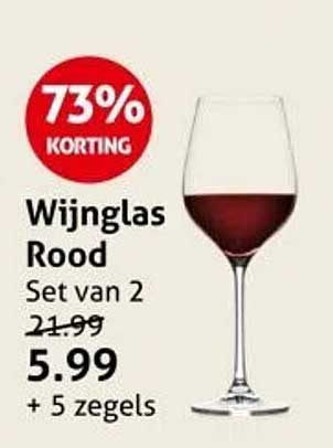 Wijnglas Rood Set van 2