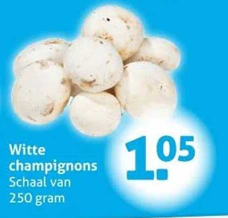 Witte champignons Schaal van 250 gram