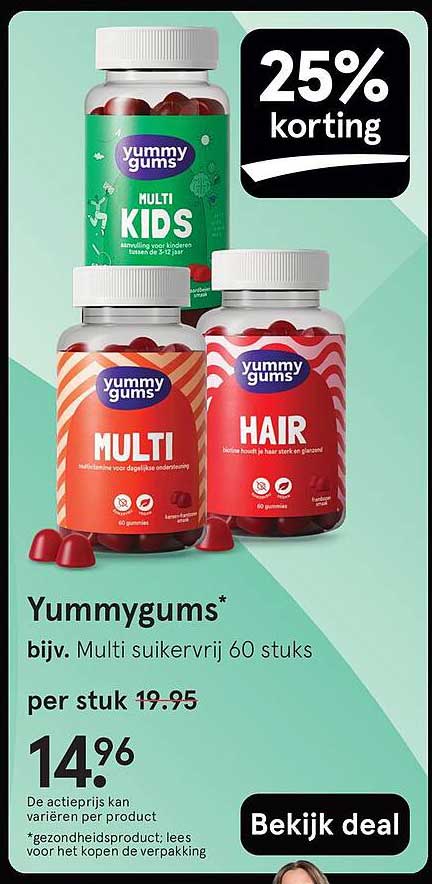 Yummygums* bijv. Multi suikervrij 60 stuks