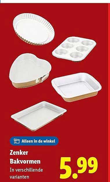 Zenker Bakvormen in verschillende varianten