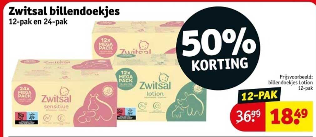 Zwitsal billendoekjes 12-pak en 24-pak