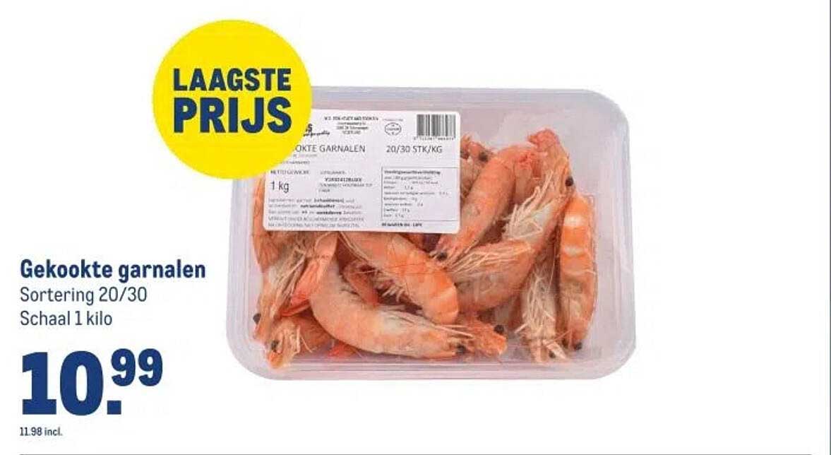 Gekookte garnalen
