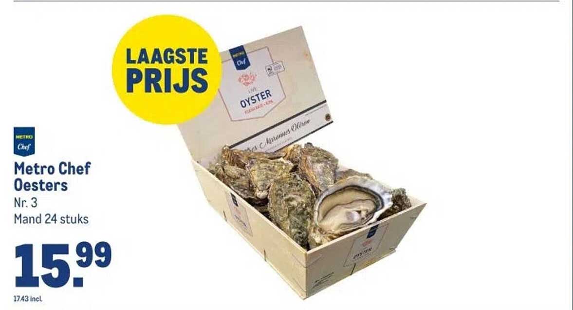 Metro Chef Oesters Nr. 3 Mand 24 stuks